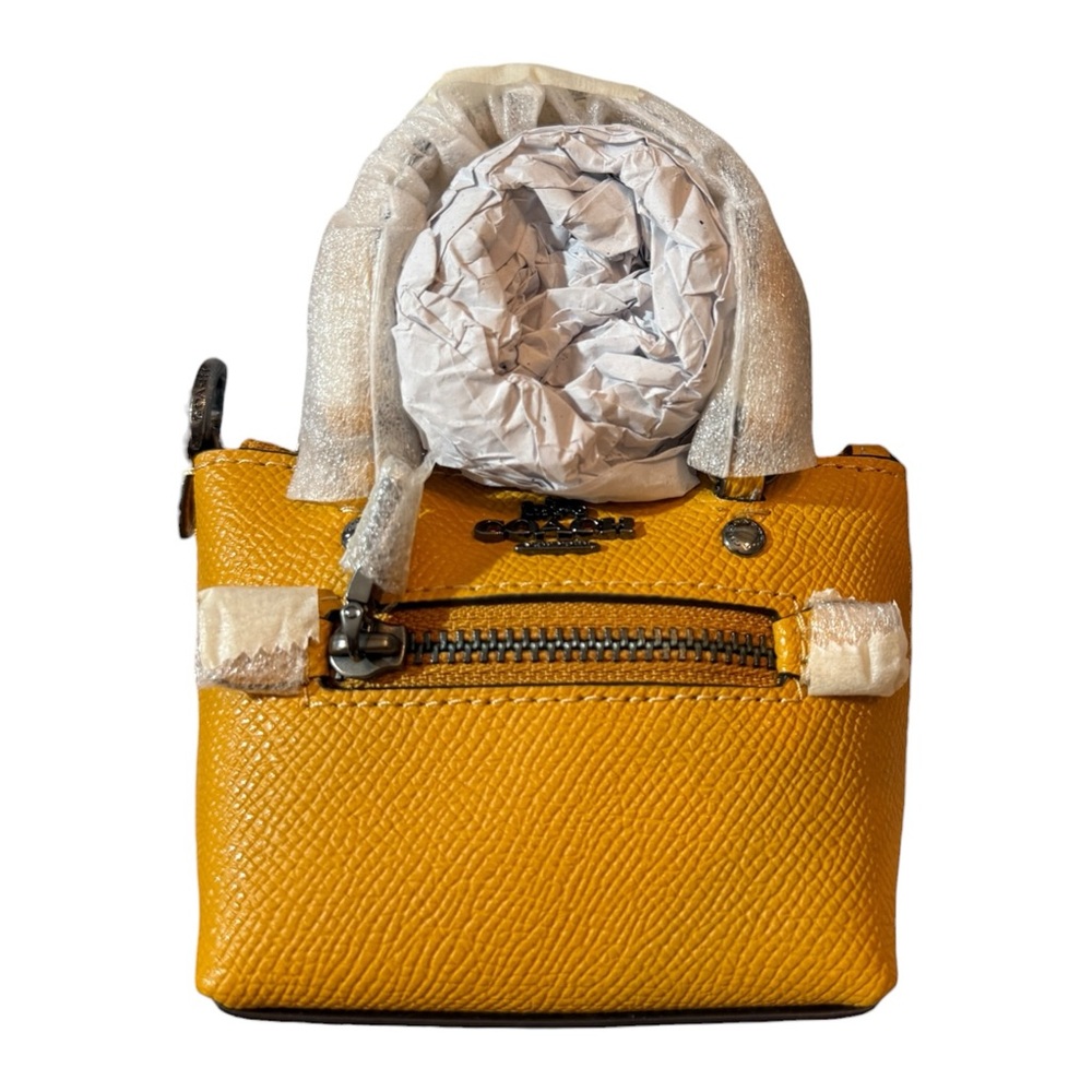 Coach Mini Gallery Leather Tote Bag Charm, Buttercup, NWT - Picture 2 of 6